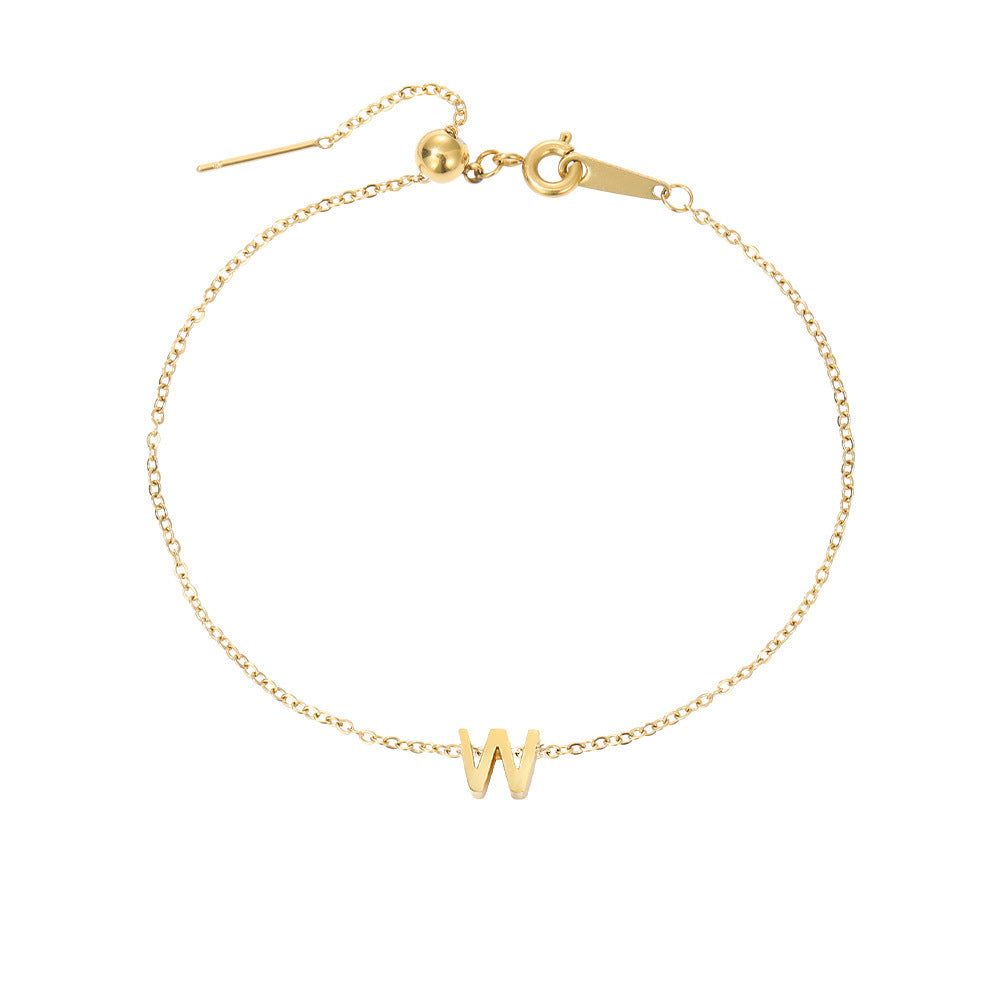 Golden Initial Charm Bracelet