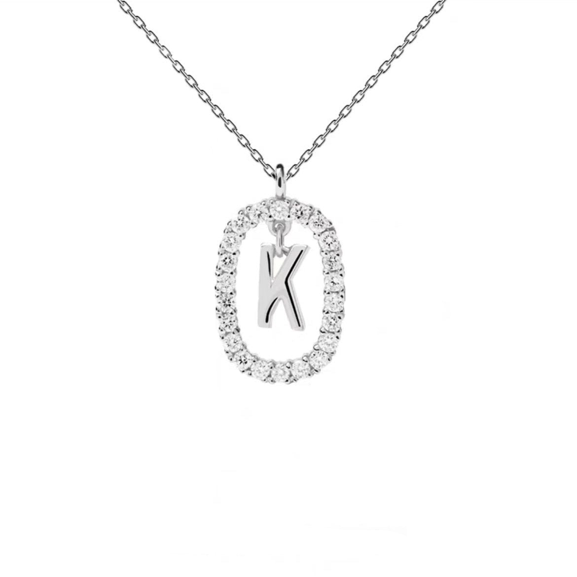 Initial Oval Sparkle