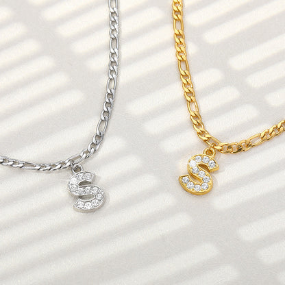 Sparkling Gold Letter Anklet