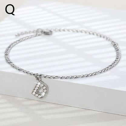 Sparkling Gold Letter Anklet