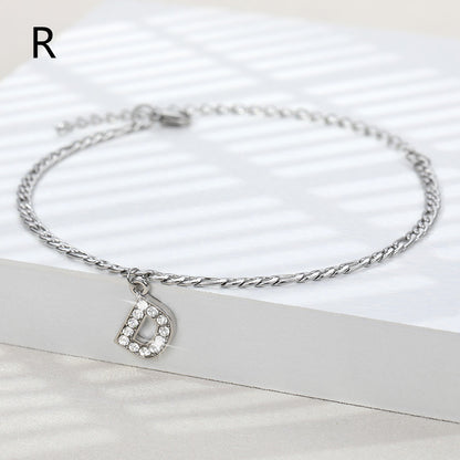 Sparkling Gold Letter Anklet