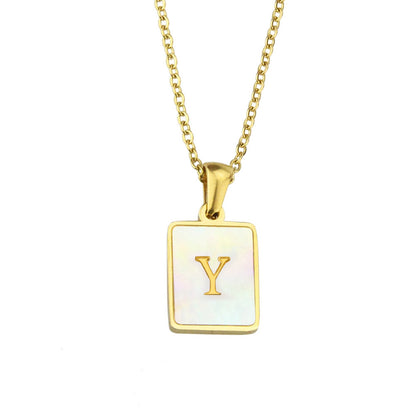 Pearl Frame Letter Necklace