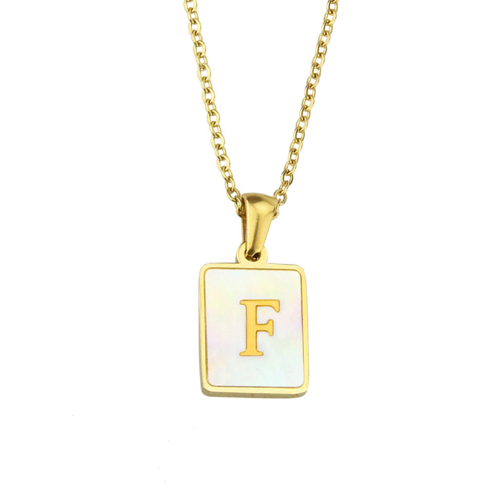 Pearl Frame Letter Necklace