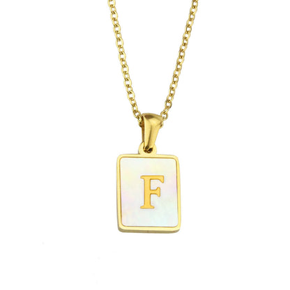 Pearl Frame Letter Necklace