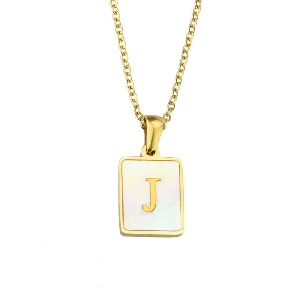 Pearl Frame Letter Necklace