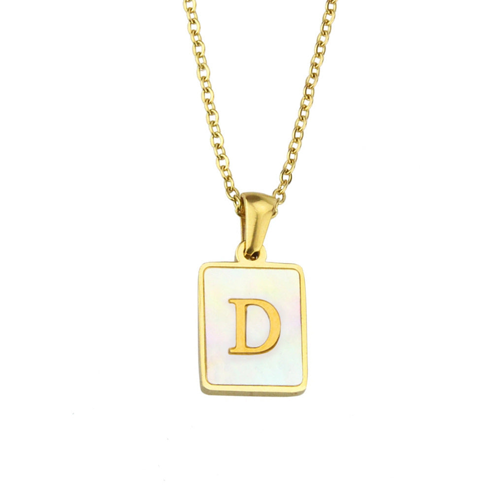 Pearl Frame Letter Necklace