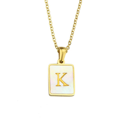 Pearl Frame Letter Necklace