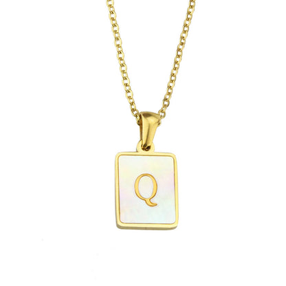 Pearl Frame Letter Necklace