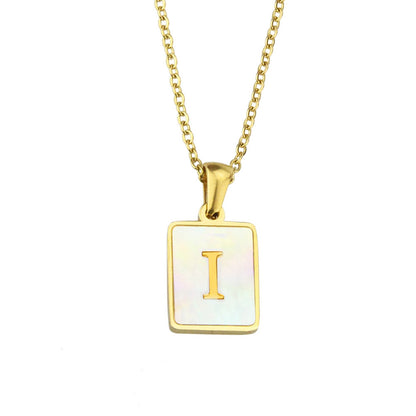 Pearl Frame Letter Necklace