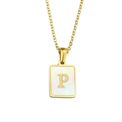 Pearl Frame Letter Necklace