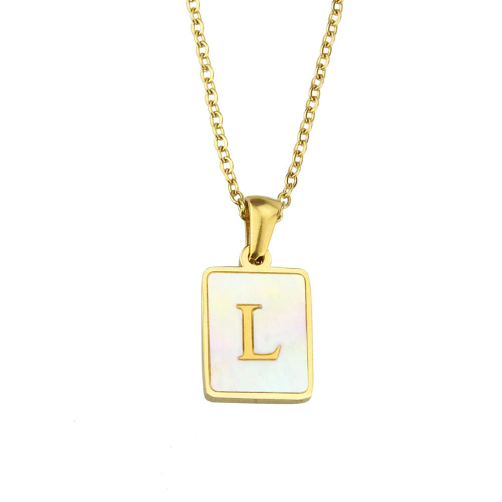 Pearl Frame Letter Necklace