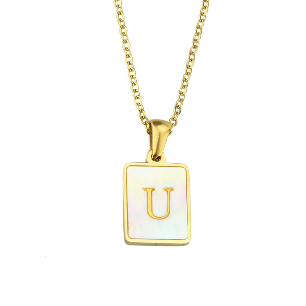 Pearl Frame Letter Necklace