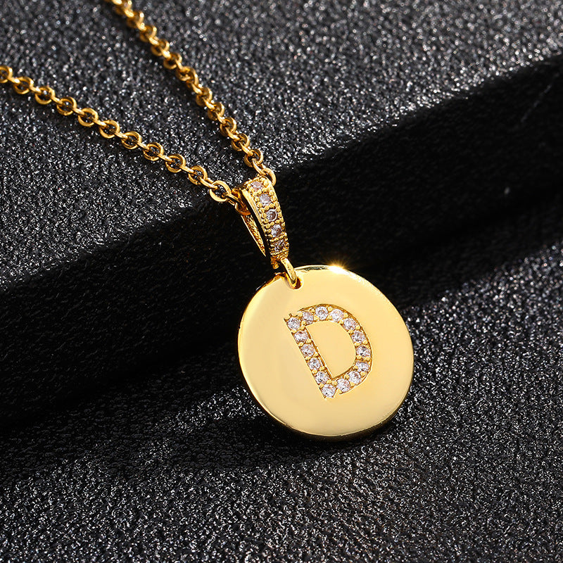 Glossy Coin Letter Pendant