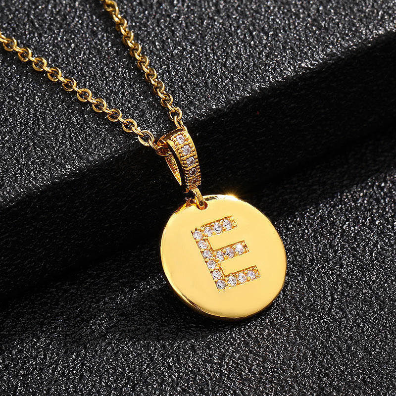 Glossy Coin Letter Pendant
