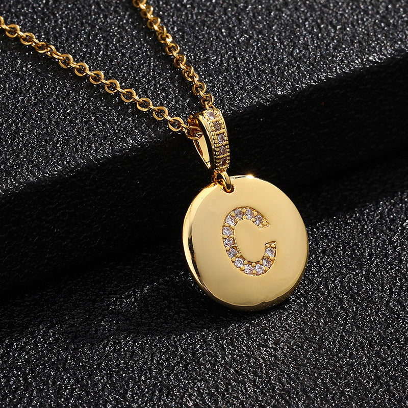 Glossy Coin Letter Pendant