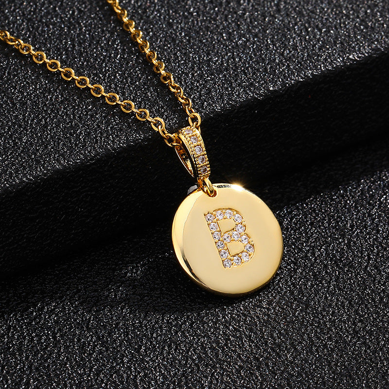 Glossy Coin Letter Pendant
