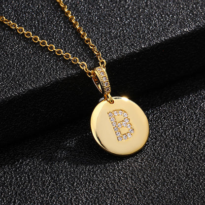 Glossy Coin Letter Pendant