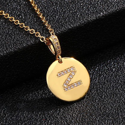 Glossy Coin Letter Pendant