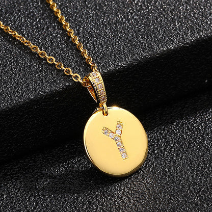 Glossy Coin Letter Pendant