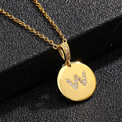 Glossy Coin Letter Pendant
