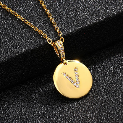 Glossy Coin Letter Pendant