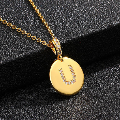 Glossy Coin Letter Pendant