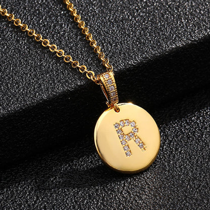 Glossy Coin Letter Pendant