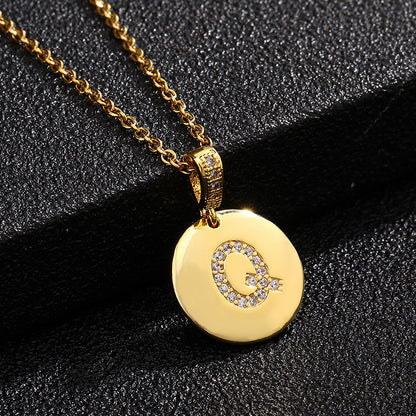Glossy Coin Letter Pendant