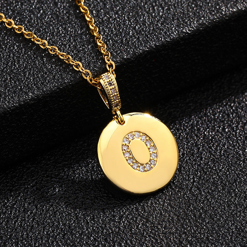 Glossy Coin Letter Pendant