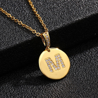Glossy Coin Letter Pendant