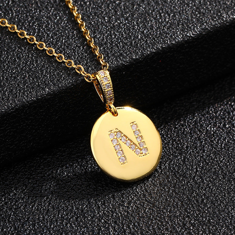Glossy Coin Letter Pendant