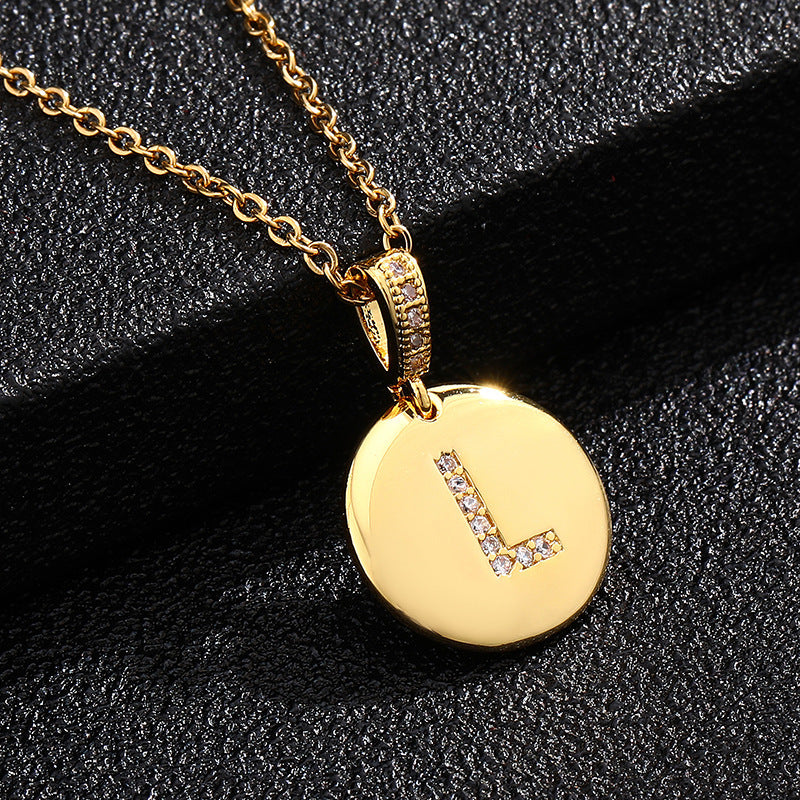 Glossy Coin Letter Pendant