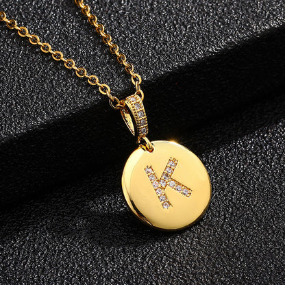 Glossy Coin Letter Pendant