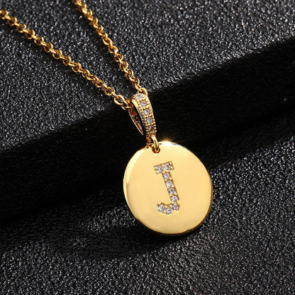 Glossy Coin Letter Pendant