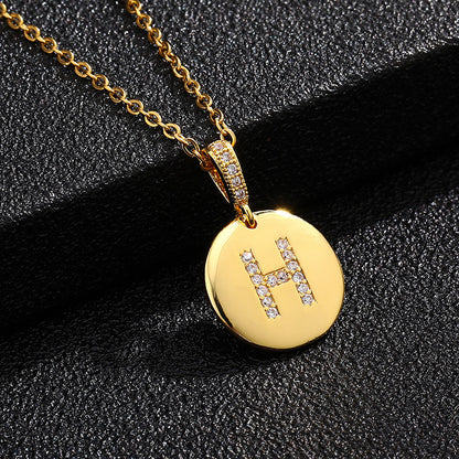 Glossy Coin Letter Pendant