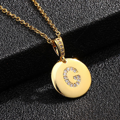 Glossy Coin Letter Pendant