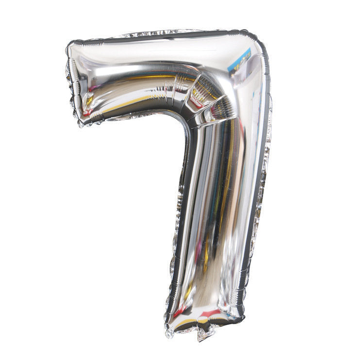 Silver Number Balloons