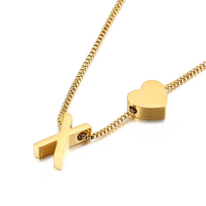 Modern Heart Letter  Necklace