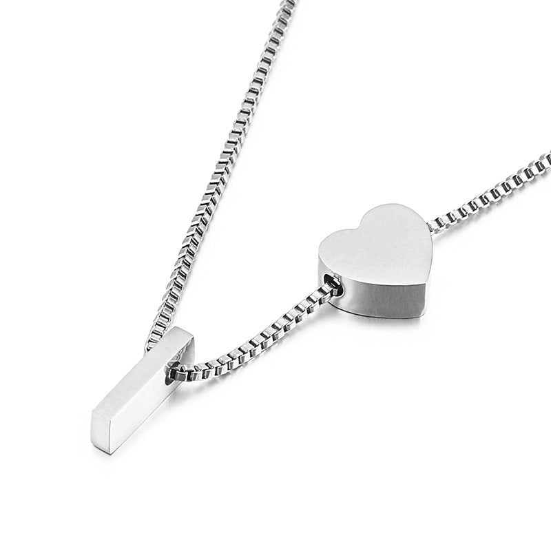 Modern Heart Letter  Necklace