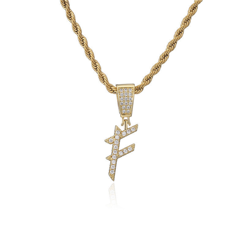 Flat Glow Script Pendant Necklace