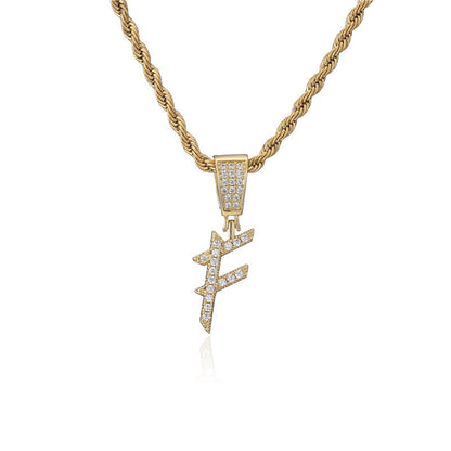 Flat Glow Script Pendant Necklace