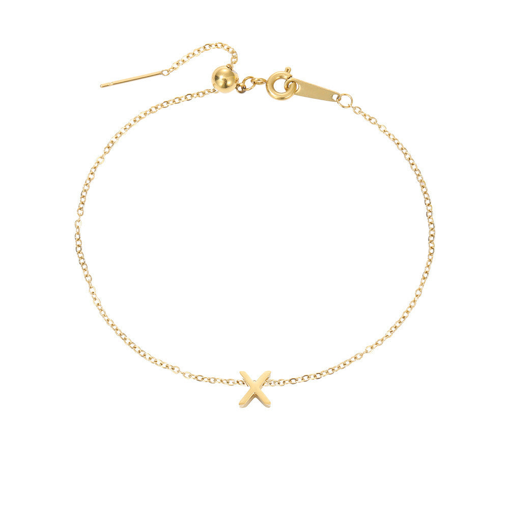 Golden Initial Charm Bracelet