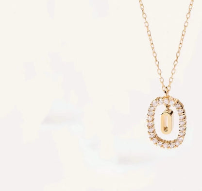 Initial Oval Sparkle