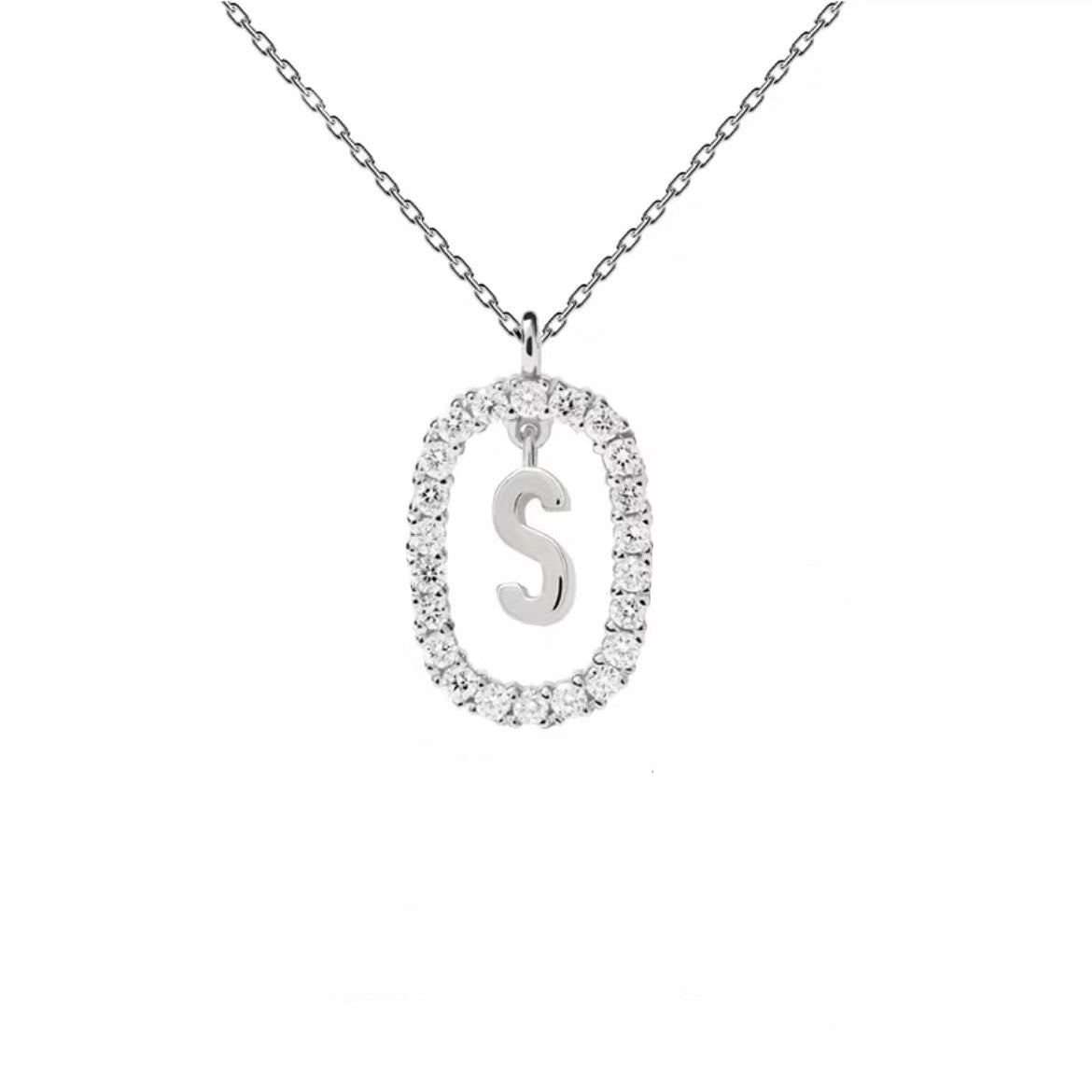 Initial Oval Sparkle