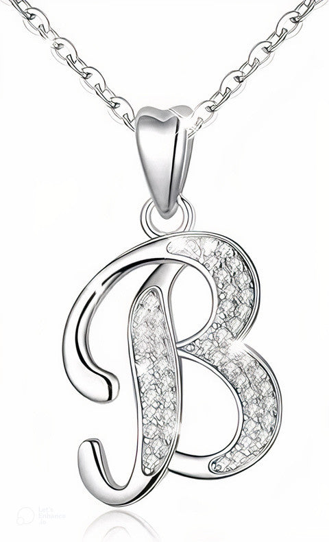 Curved Sparkly Letter Necklace