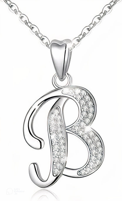 Curved Sparkly Letter Necklace