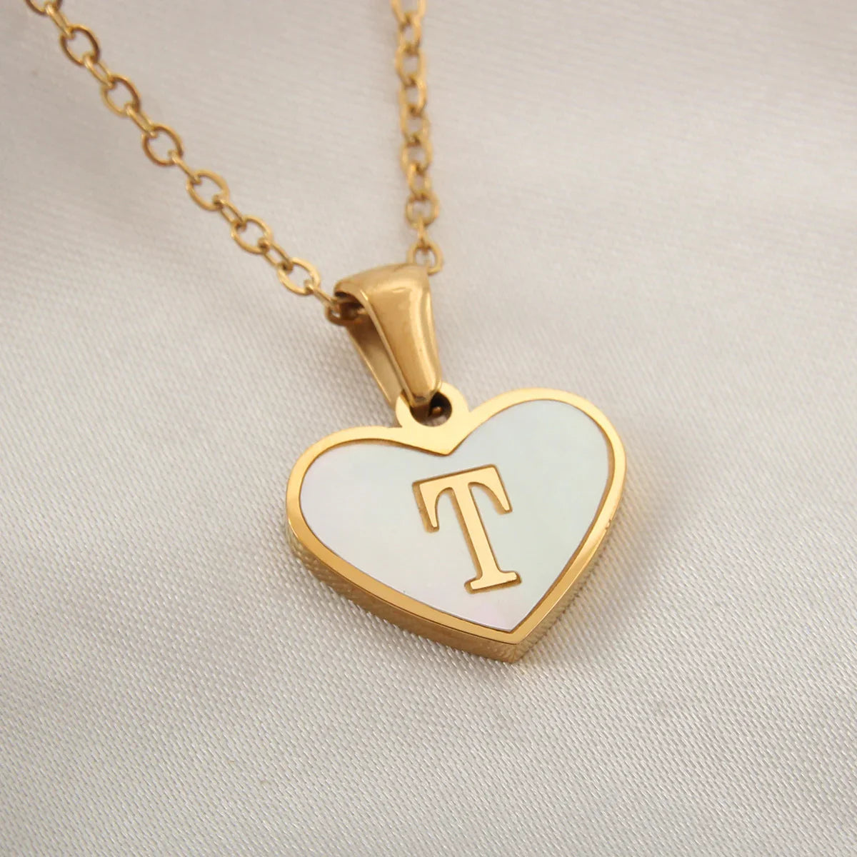 Tiny Mirror Initial Heart Necklace – Personalized Gift for Her