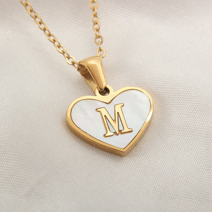 Tiny Mirror Initial Heart Necklace – Personalized Gift for Her