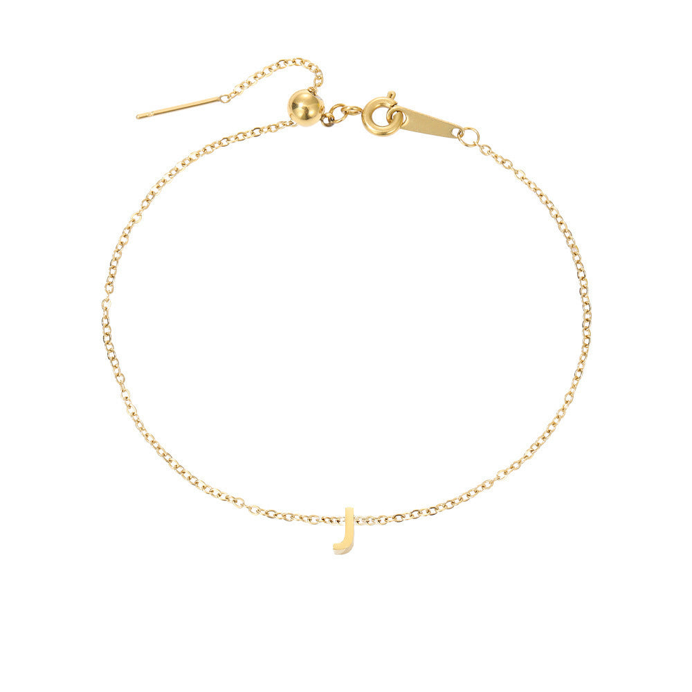 Golden Initial Charm Bracelet