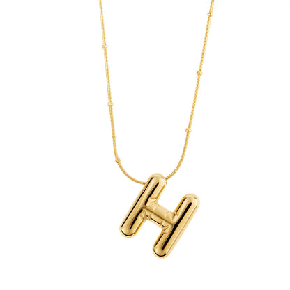 Tilted Fashion Bubble Letter Necklace – Bold, Personalized Jewelry